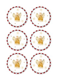 Hermia Juego de 6 platos de postre de cerámica Blanco, rojo y amarillo